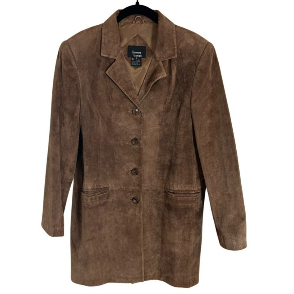 VTG Dennis Basso Women's Leather Jacket Brown Genuine Leather Size Small